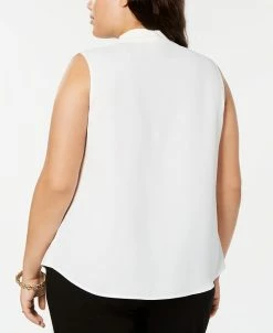 Bar III Trendy Plus Size Inverted-Pleat Top, Created For Macy's 9 Bar III Trendy Plus Size Inverted-Pleat Top, Created For Macy's -VINCE CAMUTO Shop 12147341 fpx