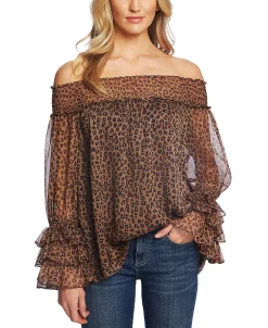 CeCe Women's Long Sleeve Smocked Off-The-Shoulder Top -VINCE CAMUTO Shop 13850837 fpx