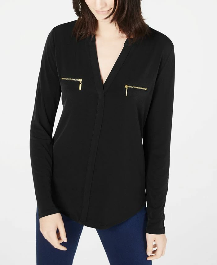 INC International Concepts Women's Zip-Pocket Blouse, Created For Macy's 1 INC International Concepts Women's Zip-Pocket Blouse, Created For Macy's