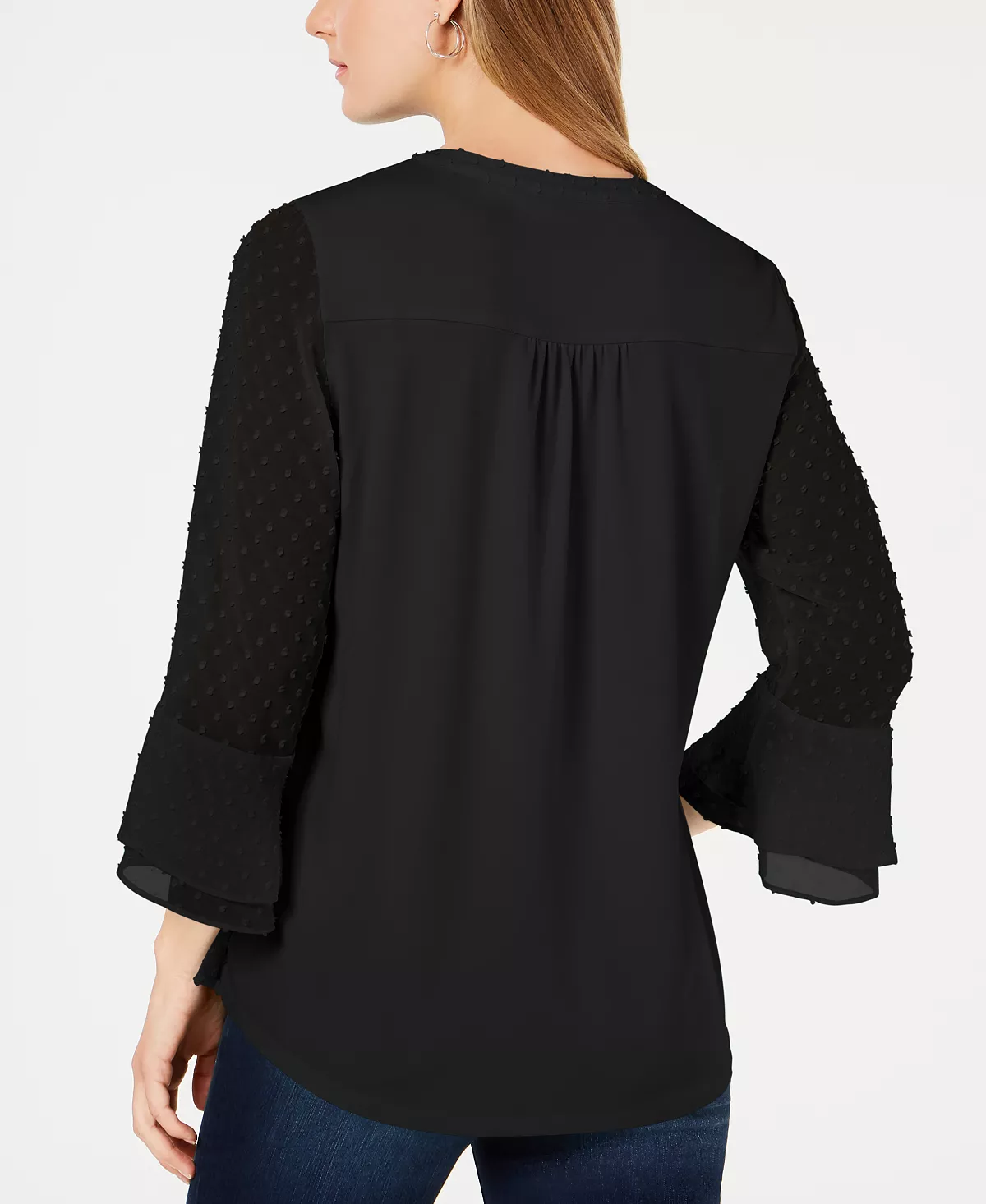 Charter Club Double-Ruffle Textured Pintuck Top, Created For Macy's 4 Charter Club Double-Ruffle Textured Pintuck Top, Created For Macy's - Image 4
