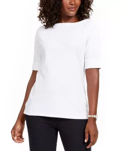 Karen Scott Cotton Boat-Neck Top, Created For Macy's 18 Karen Scott Cotton Boat-Neck Top, Created For Macy's -VINCE CAMUTO Shop 15071275 fpx