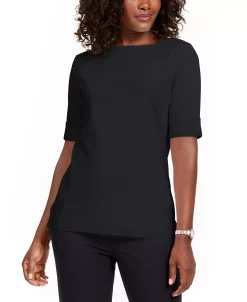 Karen Scott Cotton Boat-Neck Top, Created For Macy's 17 Karen Scott Cotton Boat-Neck Top, Created For Macy's -VINCE CAMUTO Shop 15071484 fpx