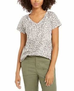 Style & Co Women's Printed V-Neck T-Shirt, Created For Macy's