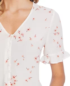 CeCe Ascading Florets Ruffled Sleeve Top -VINCE CAMUTO Shop 17184461 fpx