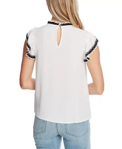 CeCe Women's Flutter-Sleeve Smocked Short Sleeve Top 6 CeCe Women's Flutter-Sleeve Smocked Short Sleeve Top -VINCE CAMUTO Shop 17268889 fpx
