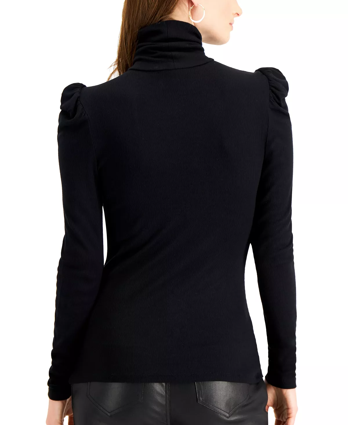 INC International Concepts Women's Puff-Sleeve Turtleneck Top, Created For Macy's 4 INC International Concepts Women's Puff-Sleeve Turtleneck Top, Created For Macy's - Image 4