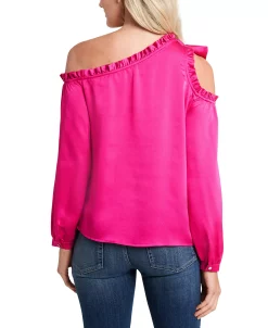 CeCe Womne's Ruffled One-Shoulder Long Sleeve Bow Blouse -VINCE CAMUTO Shop 18054022 fpx
