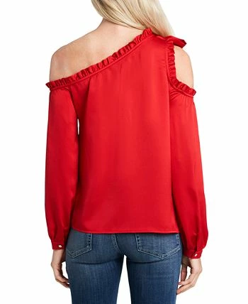 CeCe Womne's Ruffled One-Shoulder Long Sleeve Bow Blouse 2 CeCe Womne's Ruffled One-Shoulder Long Sleeve Bow Blouse - Image 2