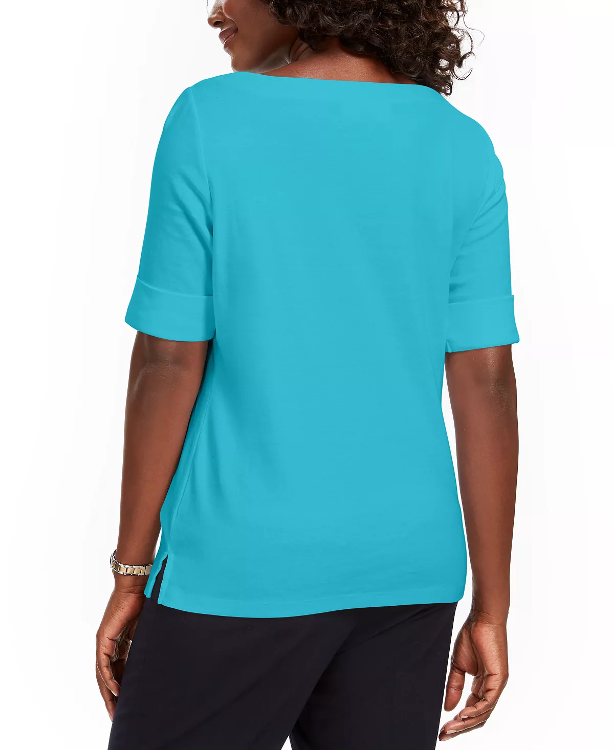 Karen Scott Cotton Boat-Neck Top, Created For Macy's 7 Karen Scott Cotton Boat-Neck Top, Created For Macy's - Image 7