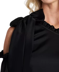 CeCe Womne's Ruffled One-Shoulder Long Sleeve Bow Blouse 8 CeCe Womne's Ruffled One-Shoulder Long Sleeve Bow Blouse -VINCE CAMUTO Shop 18255155 fpx
