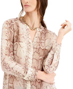 Bar III Snakeskin-Print Tunic Blouse, Created For Macy's -VINCE CAMUTO Shop 18261738 fpx