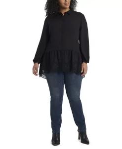 Vince Camuto Women's Plus Size Long Sleeve Peplum Tunic With Lace 6 Vince Camuto Women's Plus Size Long Sleeve Peplum Tunic With Lace -VINCE CAMUTO Shop 18403997 fpx
