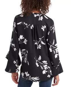 Vince Camuto Women's Floral Whisper Printed Flutter-Sleeve Blouse -VINCE CAMUTO Shop 18623996 fpx