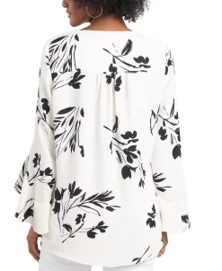 Vince Camuto Women's Floral Whisper Printed Flutter-Sleeve Blouse -VINCE CAMUTO Shop 18624006 fpx