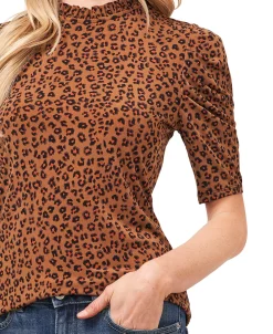 CeCe Women's Puff-Sleeve Mock Neck Short Sleeve Knit Top -VINCE CAMUTO Shop 18738561 fpx