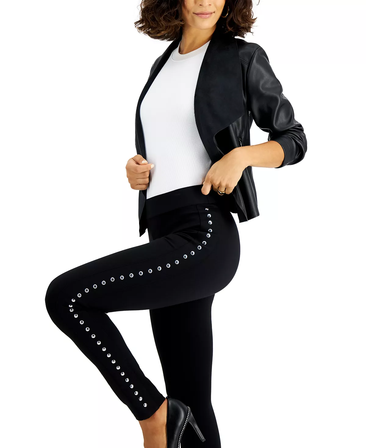 Bar III Side-Studded Leggings, Created For Macy's 4 Bar III Side-Studded Leggings, Created For Macy's - Image 4