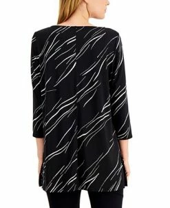 Alternative view of Alfani Women's Boat-Neck 3/4-Sleeve Printed Tunic, Created For Macy's