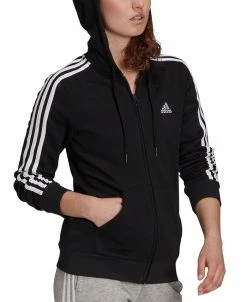ADIDAS Women's 3-Stripe Cotton Fleece Full-Zip Sweatshirt