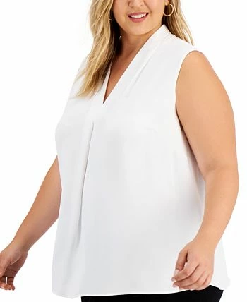 Bar III Trendy Plus Size Inverted-Pleat Top, Created For Macy's 3 Bar III Trendy Plus Size Inverted-Pleat Top, Created For Macy's - Image 3