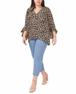 Vince Camuto Plus Size Leopard-Print Top -VINCE CAMUTO Shop 19563645 fpx