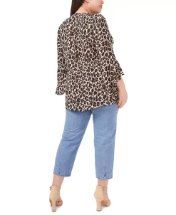 Vince Camuto Plus Size Leopard-Print Top -VINCE CAMUTO Shop 19563647 fpx