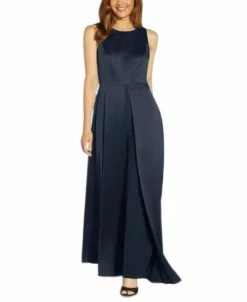Adrianna Papell Crepe Overlay Jumpsuit