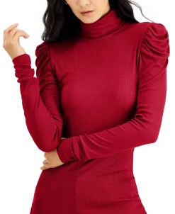 INC International Concepts Women's Puff-Sleeve Turtleneck Top, Created For Macy's 9 INC International Concepts Women's Puff-Sleeve Turtleneck Top, Created For Macy's -VINCE CAMUTO Shop 19661277 fpx