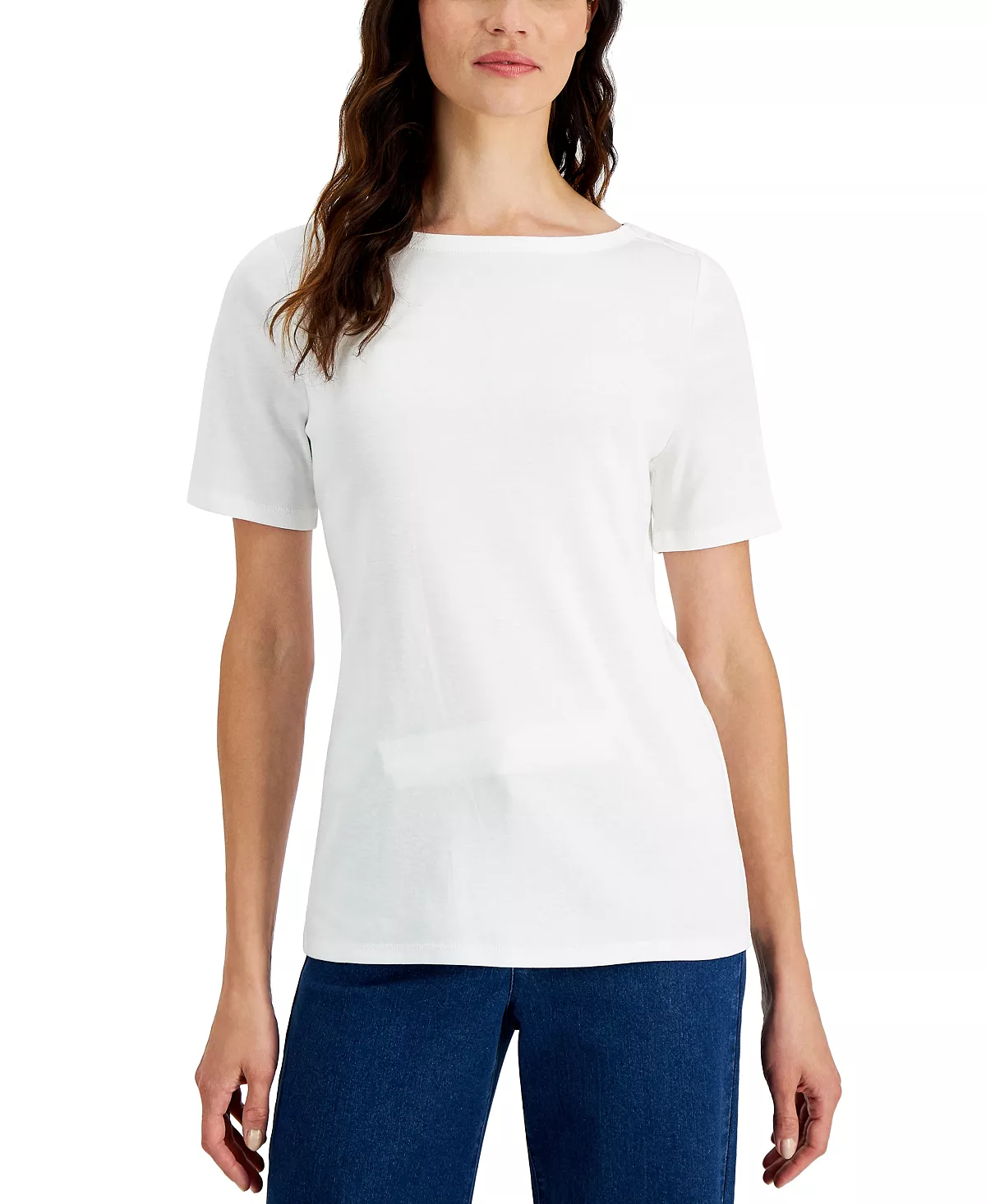 Charter Club Women's Cotton Boat-Neck Top, Created For Macy's 1 Charter Club Women's Cotton Boat-Neck Top, Created For Macy's