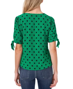 CeCe Women's Disco Dot Tie-Sleeve Short Sleeve Blouse 11 CeCe Women's Disco Dot Tie-Sleeve Short Sleeve Blouse -VINCE CAMUTO Shop 19791965 fpx