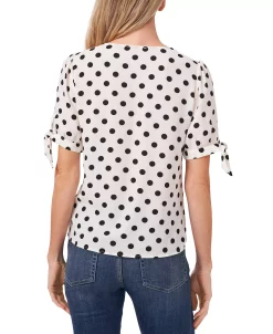 CeCe Women's Disco Dot Tie-Sleeve Short Sleeve Blouse 9 CeCe Women's Disco Dot Tie-Sleeve Short Sleeve Blouse -VINCE CAMUTO Shop 19791971 fpx