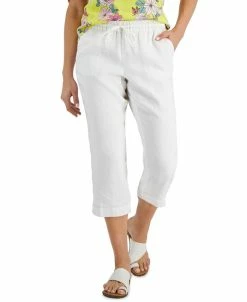 Charter Club Women's Linen Cropped Pants, Created For Macy's