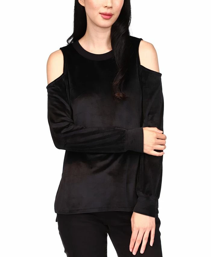 Michael Kors Velour Cold-Shoulder Sweatshirt 1 Michael Kors Velour Cold-Shoulder Sweatshirt