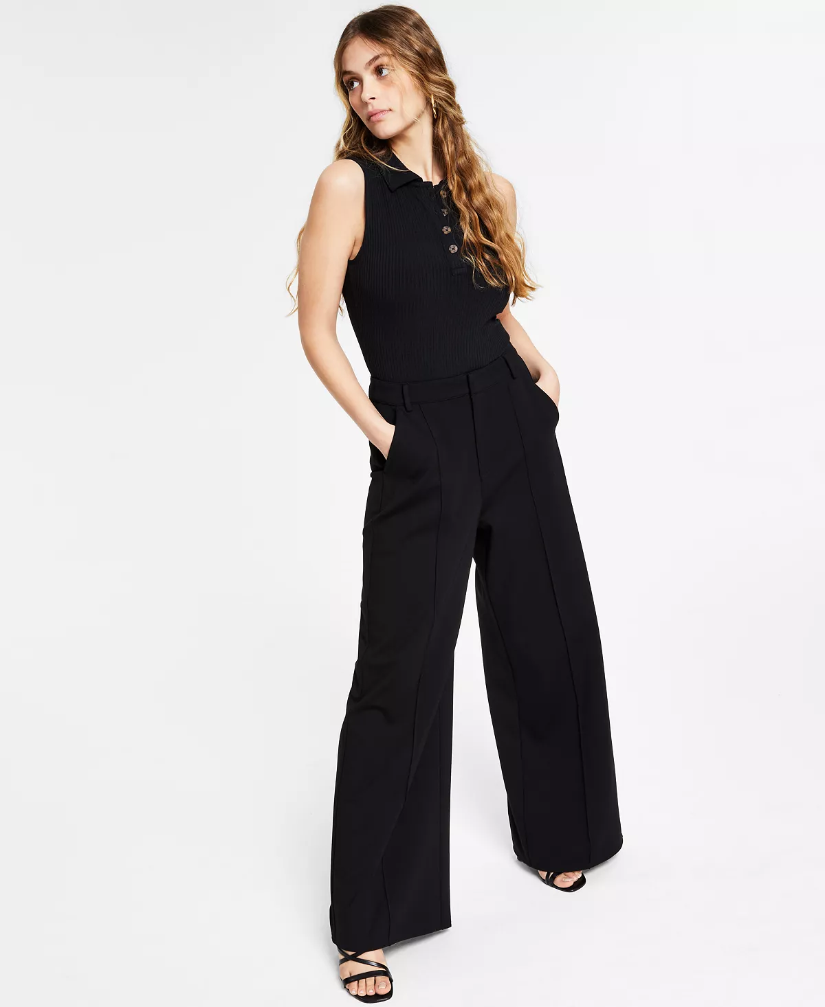 Bar III Ponté-Knit Wide-Leg Pants, Created For Macy's 1 Bar III Ponté-Knit Wide-Leg Pants, Created For Macy's