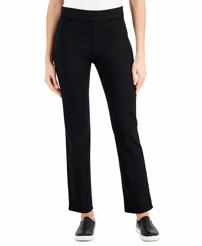 Karen Scott Women's Pull-On Black Denim Pants, Created For Macy's 1 Karen Scott Women's Pull-On Black Denim Pants, Created For Macy's