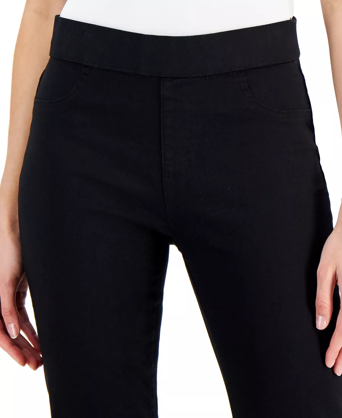Karen Scott Women's Pull-On Black Denim Pants, Created For Macy's 4 Karen Scott Women's Pull-On Black Denim Pants, Created For Macy's - Image 4