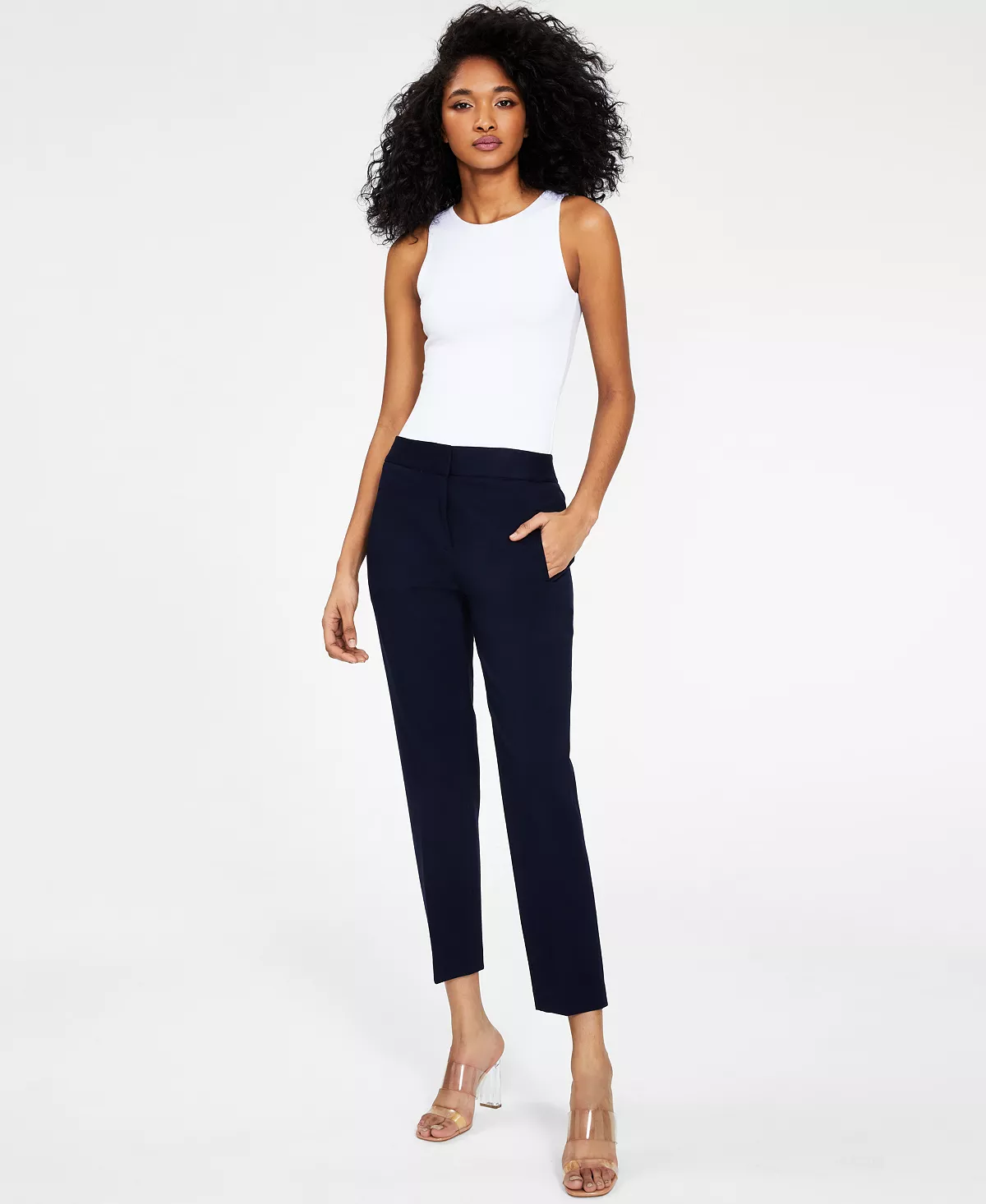 Bar III Women's Compression Straight-Leg Ankle Pants, Created For Macy's 1 Bar III Women's Compression Straight-Leg Ankle Pants, Created For Macy's