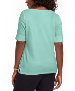 Karen Scott Cotton Boat-Neck Top, Created For Macy's 23 Karen Scott Cotton Boat-Neck Top, Created For Macy's -VINCE CAMUTO Shop 20440469 fpx