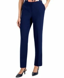 Kasper Slim Straight-Leg Pants