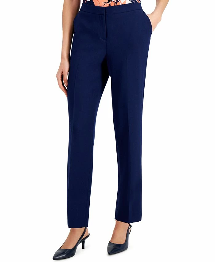 Kasper Slim Straight-Leg Pants 1 Kasper Slim Straight-Leg Pants