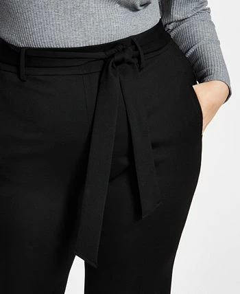 Bar III Plus Size Cropped Tie-Front Pants, Created For Macy's 7 Bar III Plus Size Cropped Tie-Front Pants, Created For Macy's - Image 7