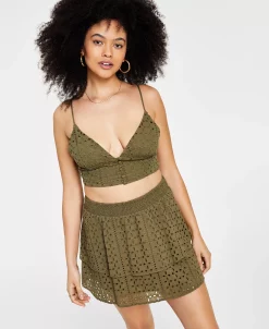 Bar III Women's Eyelet Crop Top, Created For Macy's 8 Bar III Women's Eyelet Crop Top, Created For Macy's -VINCE CAMUTO Shop 20957487 fpx