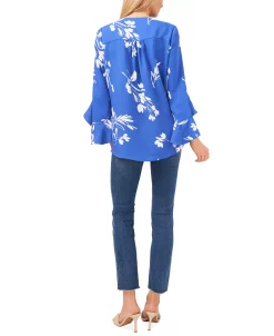 Vince Camuto Women's Floral Whisper Printed Flutter-Sleeve Blouse -VINCE CAMUTO Shop 21197824 fpx