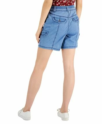 Style & Co Women's Chambray Zig Zag Stitch Shorts, Created For Macy's 2 Style & Co Women's Chambray Zig Zag Stitch Shorts, Created For Macy's - Image 2