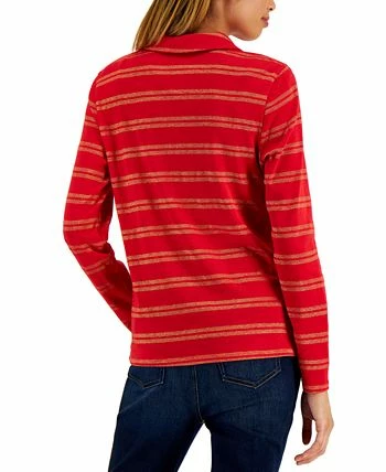 Charter Club Women's Split-Neck Collared Top, Created For Macy's 2 Charter Club Women's Split-Neck Collared Top, Created For Macy's - Image 2