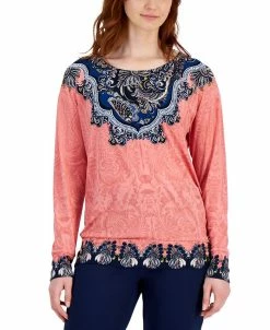 JM Collection Women's Intricate Adornment Top, Created For Macy's