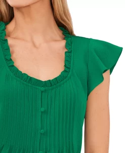 CeCe Women's Pintuck Flutter-Sleeve Blouse -VINCE CAMUTO Shop 21730882 fpx