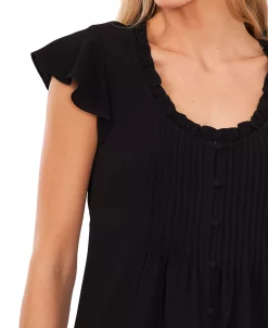 CeCe Women's Pintuck Flutter-Sleeve Blouse -VINCE CAMUTO Shop 21730897 fpx