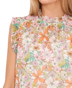 CeCe Floral-Print Mock Neck Blouse -VINCE CAMUTO Shop 21814210 fpx