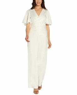 Adrianna Papell Women's Flutter-Sleeve Wide-Leg Jumpsuit