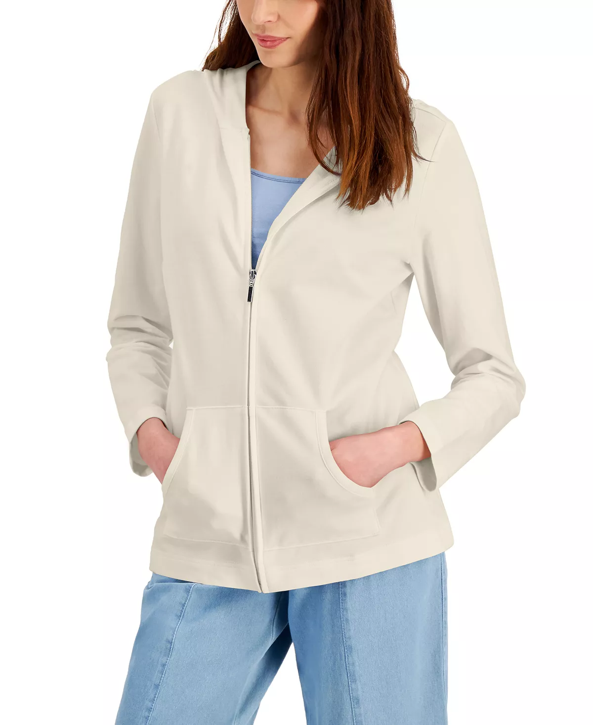 Karen Scott Long Sleeve Zip-Front Hoodie, Created For Macy's 10 Karen Scott Long Sleeve Zip-Front Hoodie, Created For Macy's - Image 10